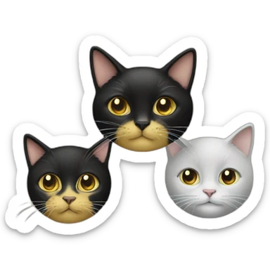 Two yellow and one black cats sticker