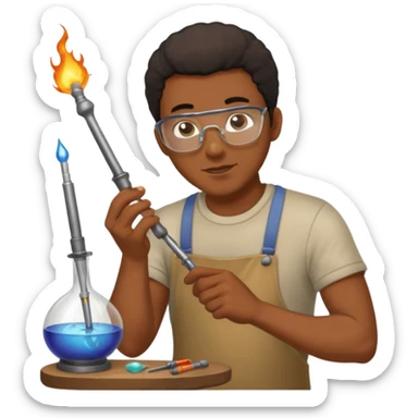 Glass Blower black man sticker