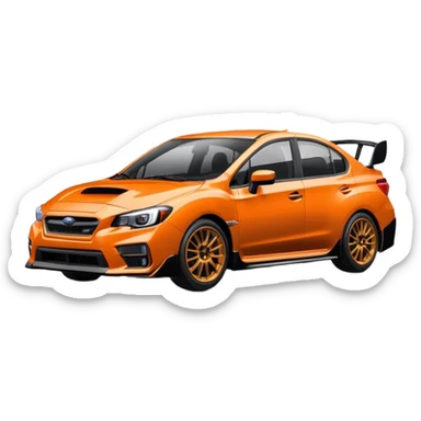 Subaru Impreza WRX best view orange and black color sticker