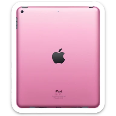  pink iPad (Apple tablet) with sleek metallic finish, minimal and modern design, soft reflections, isolated on transparent background, realistic style" sticker