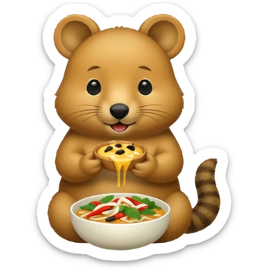 quokka eating vietnam food sticker