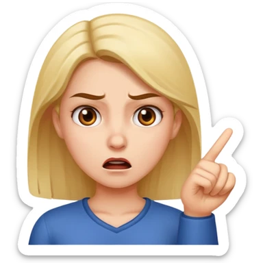 girl explaining sth is angry sticker