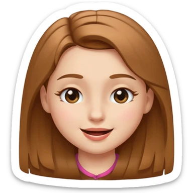 Girl winking with her left eye closed, happy face,  sticker