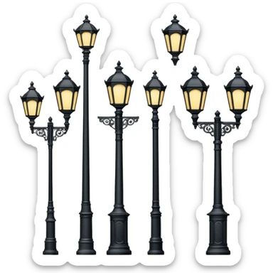Different classic street lamp post sticker