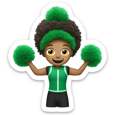 Cheerlecding with green Pom poms sticker