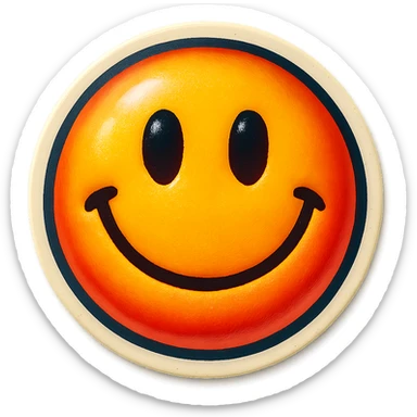 A cheerful smile sticker in retro stickers style, with a vintage design and bright colors sticker