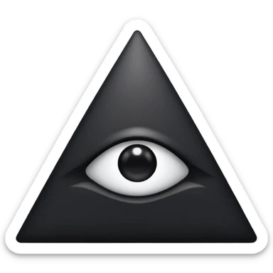 pyramide noir avec un oeil au centre et des taches noir sur toutes les extrémités comme un brouillard noir sticker