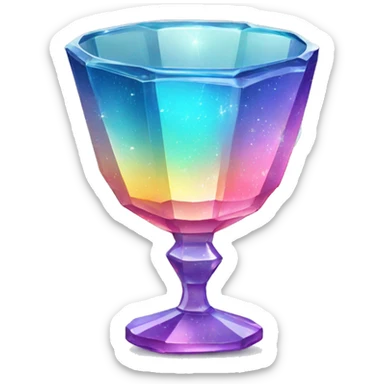 Sparkly glossy colorful glass crystal sparkly cup sticker