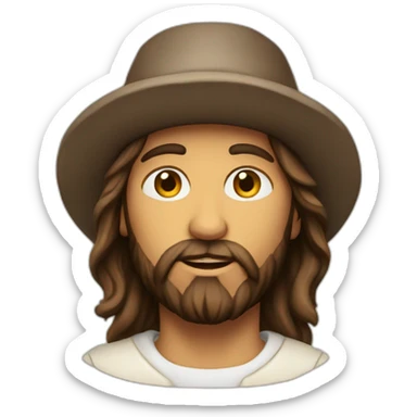 Jesus with a hat but hes cool now sticker