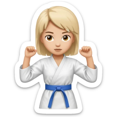 A girl in karate dress sticker
