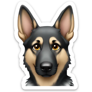 Silver and black German shepherd sticker
