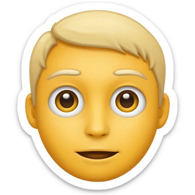 create an emoji of face facing straight forward but looking to the side only with its eyes sticker