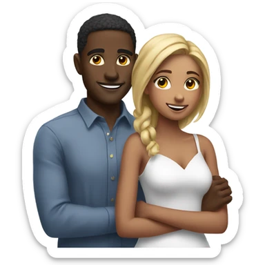 Black man looking lovingly at his girlfriend sticker