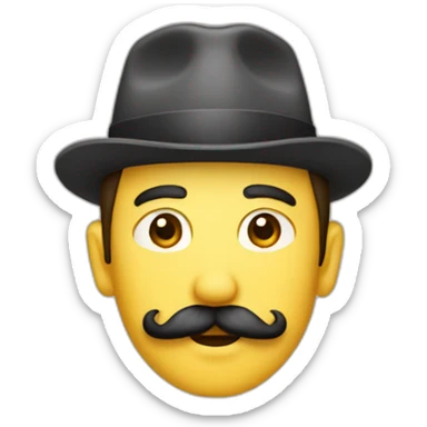 M’en with rectangular mustache sticker