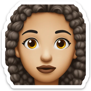 High cheekbones raised eyebrow and kissy lips  sticker