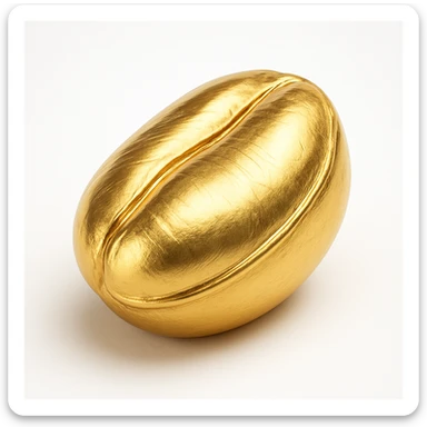 single elegant kinkéliba bean in gold style with delicate highlights sticker