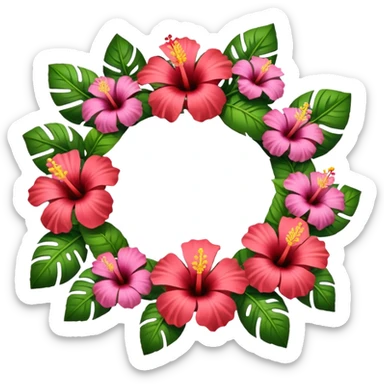 Hibiscus lei sticker