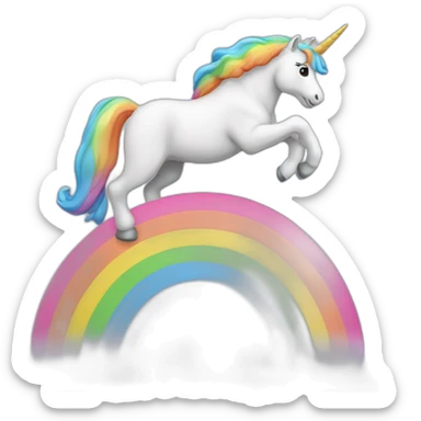 Licorne sur un arc en ciel sticker