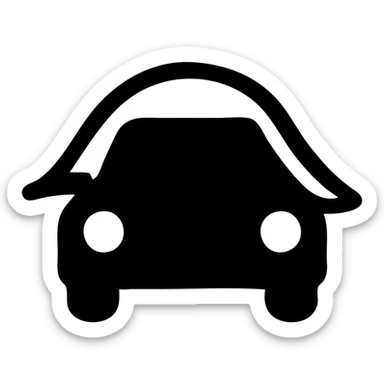 modern solid minimalistic icon of a car covered with a transparent film sticker