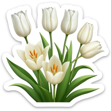 Lilien und weiße Tulpen sticker