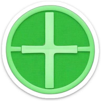 circle cross green sticker