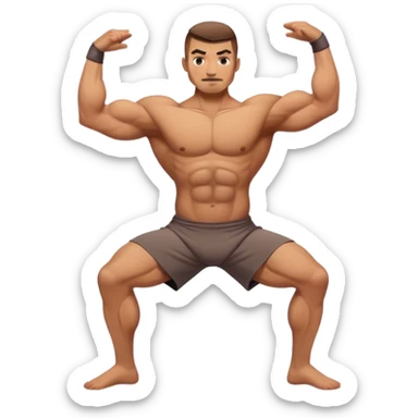 buff man warrior-yoga-pose sticker