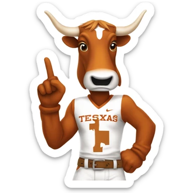 Texas longhorns mascot throwing up the HOOKEM sign  sticker