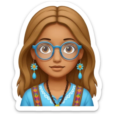girl Hippie with glasses sticker
