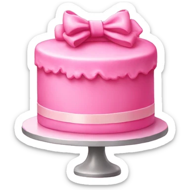 pink cake with bow  sticker