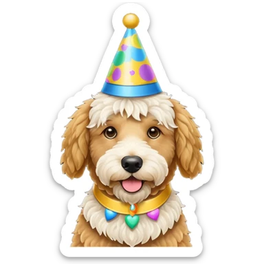 Golden doodle New Year sticker