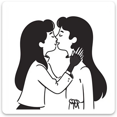 Caitlyn and Vi from League of Legends kissing each other sticker