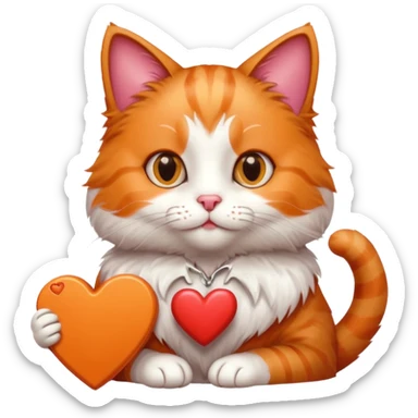 Valentine cat sticker