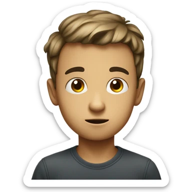 Boy having a question sticker