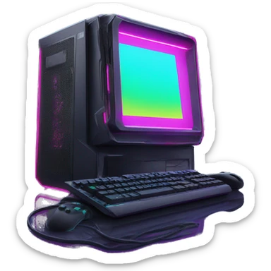 Neon RGB Gaming PC sticker