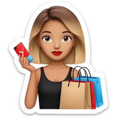 Girl with sephora rosa and marshalls bags sticker