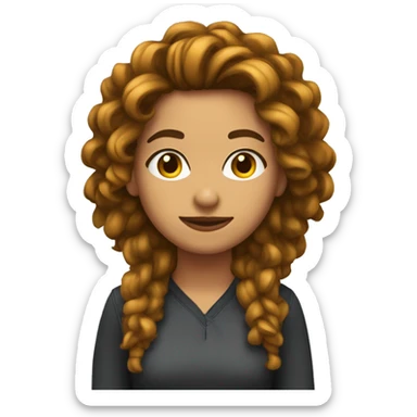 chica caucásica con rizos cobrizos  sticker