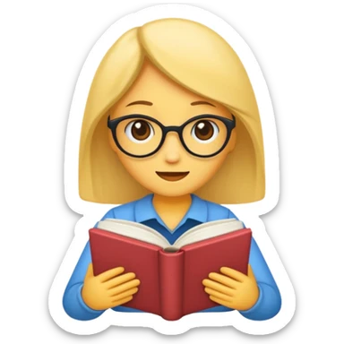 emoji LENDO UM LIVRO ESTUDANDO FEMININO sticker