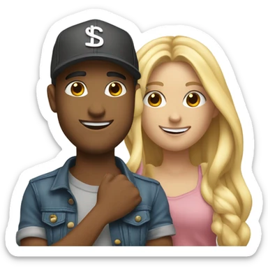 Two blonde friends holding hands, one wearing a Brett young hat and one wearing a Simplot hat sticker