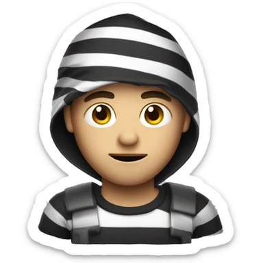robber in a striped t-shirt sticker