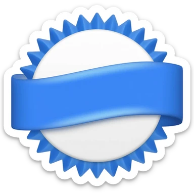 blue badge ribbon sticker