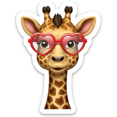 Giraffe with heart Glasses sticker