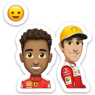 Lewis Hamilton mélangé a Charles Leclerc sticker