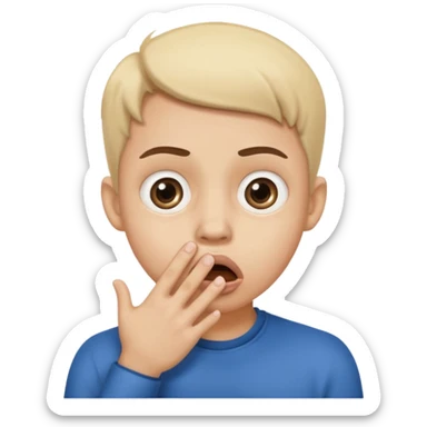 Shocked with hand over mouth with large eyes sticker