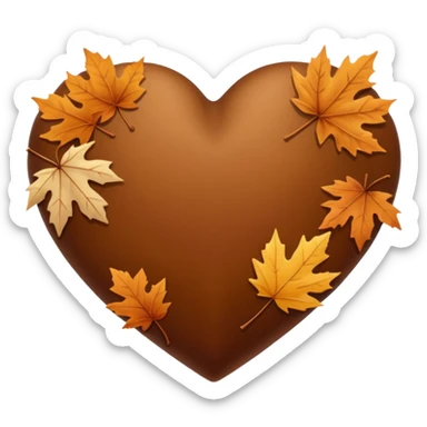 Brown autumn heart  sticker