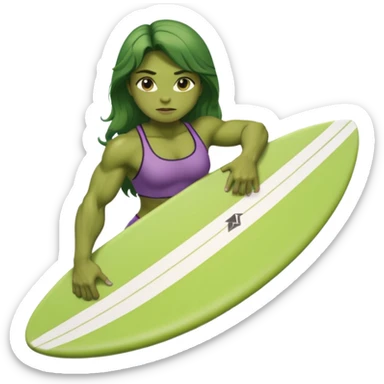 hulk Girl with surfboard sticker