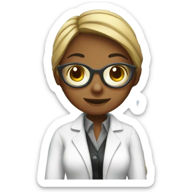 female chemist working in the lab with chemicals  sticker