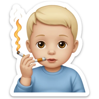 Baby smoking a cigarette sticker
