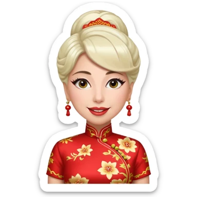 Lady Gaga, wearing cheongsam sticker
