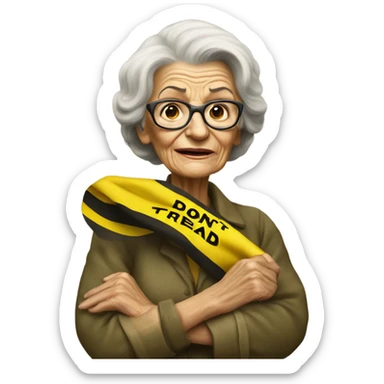 Old lady with don’t tread on me flag sticker