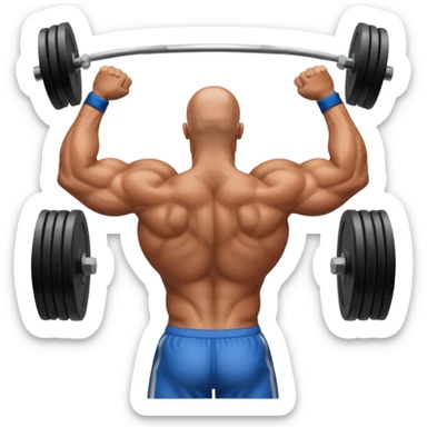 Bodybuilder flexing back sticker